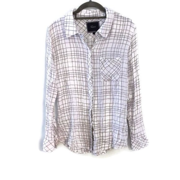 Rails Tops - RAILS White Plaid textured Button Down Shirt